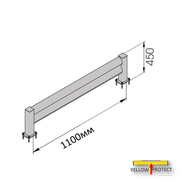 Предпазна преграда за стелажи BFLEX.COM1| MPM| 1100x450mm